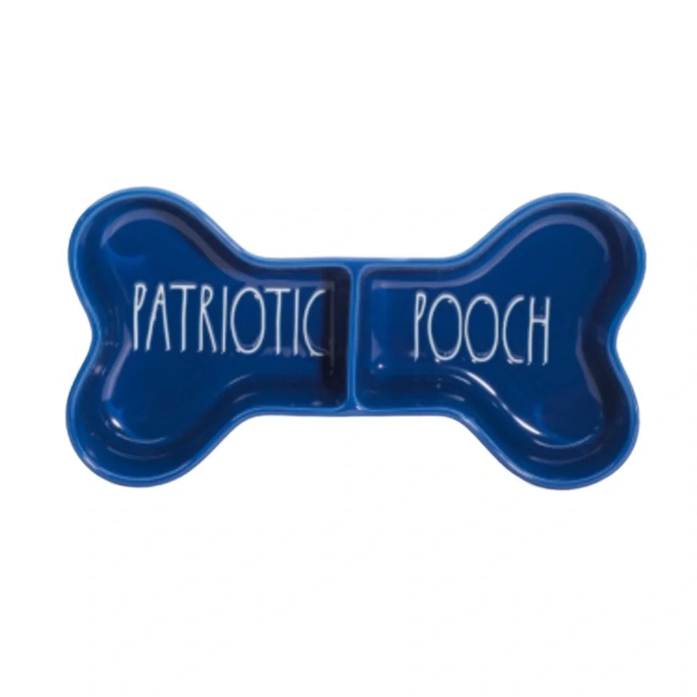 Rae Dunn Patriotic pooch dog bowl